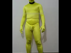 Play MP4 - Zentai man zentai yellow dress zentaisspandex skin tight dress zentai paly dress spandex