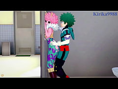 Play MP4 - Mina Ashido and Momo Yaoyorozu and Izuku Midoriya intense sex&period; - My Hero Academia Hentai