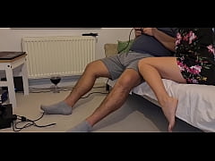 Play MP4 - He plays and relaxes with a glass of and she bothers him and takes his cock in his mouth then he fucks well&period;