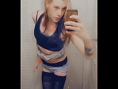 Play MP4 - Miniskirt Tranny Loves Showing Her Cock