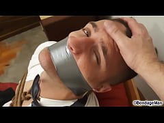 Play MP4 - Don't miss Sam Decker tied up and ballgagged&sol;tapegagged being jacked off