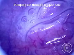 Play MP4 - Pumping Air into my full Bladder with the Minicam inside
