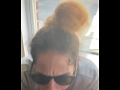 Play MP4 - Fye Red Lightskin Ebony Slut Little Step-Sister Giving Blowjob In Front Of Window Gets Cum On Her Face While Her Boyfriend Is Looking For Her