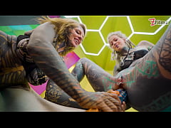 Play MP4 - Split Tongue Lesbians Tattooed Toy Play ANAL and ATM Adventures