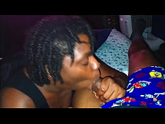 Play MP4 - DarkChocolateBarbie gives her bf a sloppy bj while her friend is sleep on side them