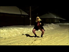 Play MP4 - Cheeky Cat walks New Years Eve without panties