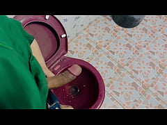 Play MP4 - Jerk off in toilet at street food shop