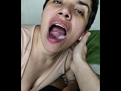 Play MP4 - Licking cum from fingers   bonus track&colon; Quickie&excl; Blowjob and cumplay