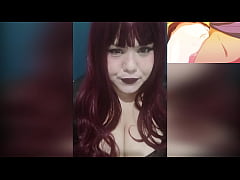 Play MP4 - Redhead goth wife playing with her huge tits whille watch Hentai