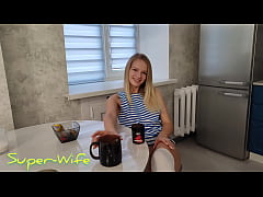 Play MP4 - Morning coffee with a blowjob&comma; and a great dick ride with an ending in the pussy