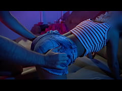 Play MP4 - BOUNCING on his lap with jeans shorts&comma; he came THROUGH underwear