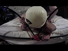 Play MP4 - She's tied up on a bed with a front camera&comma; you can see how hard she's fucked by her master
