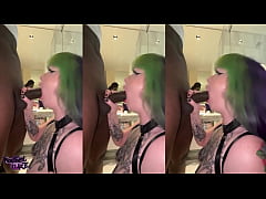 Play MP4 - Goth Pawg Sucking & Riding MONSTER BBC Footjob Finish