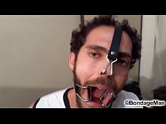 Play MP4 - Lino gag test hard dick nosehook mouth gag open ballgagged moaning for escape