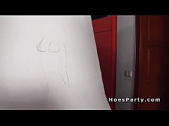 Play MP4 - After drawing class two hotties banged