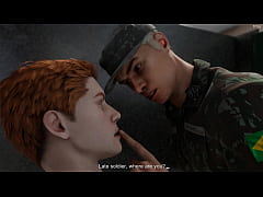 Play MP4 - The officer saw that we liked cocks and followed us to the toilet to give us a cock suck&comma; animation from the game