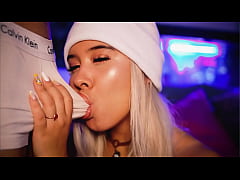 Play MP4 - Horny blonde plays with her young stepbrother's cock while still in boxers