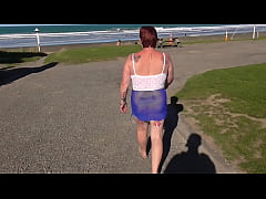 Play MP4 - Kiwi trashy MILF made to walk in see through clothes at the beach before being creampie fucked in plain view&period; Trailer