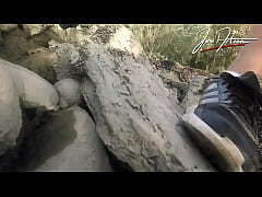 Play MP4 - Jon Arteen is this slim Asian twink boy dancing a musical strip-tease on the river smiling showing his full pubes doing outdoor gay porn with a sneaker and underwear fetish