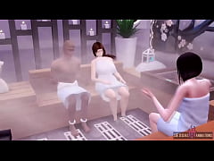 Play MP4 - Two Girls Pick Up a Guy to Have Sex in the Sauna - Sexual Hot Animations