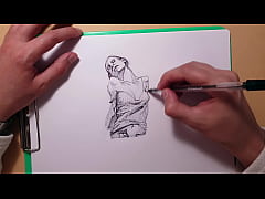Play MP4 - How to draw sexy girls with a ballpoint pen&comma; sketch