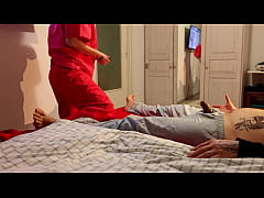 Play MP4 - Nurse not allowed him to cum when she caught him hard