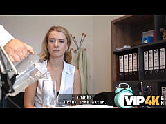 Play MP4 - VIP4K&period; Young blonde is having a passionate sex with office clerk at his desk