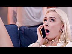 Play MP4 - Tiny Babysitter Has Phone Sex With Boyfriend While Getting Fucked