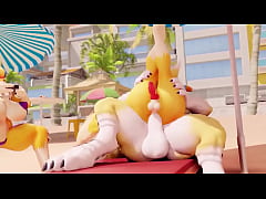 Play MP4 - Femboy Renamon gets fucked by a futanari taomon