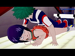 Play MP4 - Tsuyu Asui and Kyoka Jiro and Izuku Midoriya intense sex&period; - My Hero Academia Hentai