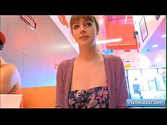 Play MP4 - Hot amateur teen Alana finger her juicy pussy in a diner