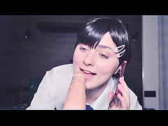 Play MP4 - Kobeni tries suck cock for the first time and cheats on her boyfriend talking with her by the phone