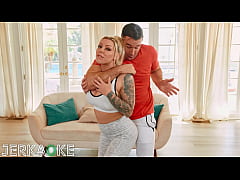 Play MP4 - JERKAOKE &ndash; Tatted Blonde Babe Karma Rx Has Hot Yoga Sex