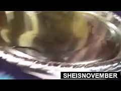 Play MP4 - Sexy Chubby Ebony Geek Sheisnovember Urinating Fetish&comma; Stand Up In Bath Room With Oil Covered Body&comma; Squatting Over Sink&comma; Curvy Ass And Round Dark Areolas With Biggest Natural Breasts Udders And Brown Booty Spreading By Msnovember