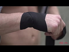 Play MP4 - Hung Muscular Boxer Receives Blowjob From Deviant Trainer