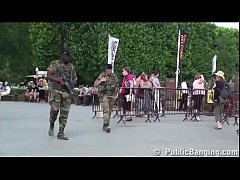 Play MP4 - A cute girl is fucked by 2 guys with big dicks in public by Paris Eiffel Tower