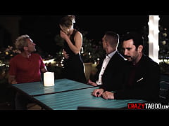 Play MP4 - Lusty big booty teen waitress Paige Owens double teamed by two customers