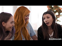 Play MP4 - Lauren Phillips chaperones her teen neighbor&comma; Maya Woulfe and her girlfriend Lily Larimar to hep them have lesbian sex for their first time&excl;