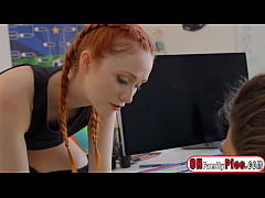 Play MP4 - Petite redhead Scarlet Skies fucks her coach and swallowed his huge cock