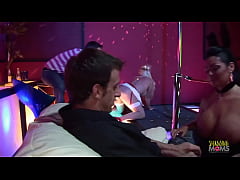 Play MP4 - Strip club celebrates by having Christmas themed anal group sex with the blonde and brunette milfs