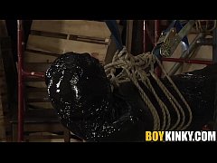 Play MP4 - Hot twink Xavier getting that black plastic from master