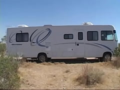 Play MP4 - Two lustful blondes and a passionate brunette arranged a gangbang in a trailer with horny stallions