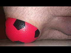 Play MP4 - Huge 12 cm wide Inflatable Ball slowly leaving my Ass up close&period;