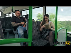 Play MP4 - MATURE4K&period; I'm so wet and want to suck your cock in the bus