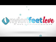 Play MP4 - Brunette in red stockings smokes a cigarette