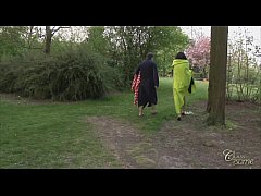 Play MP4 - Outside fondling continue with inside threesome