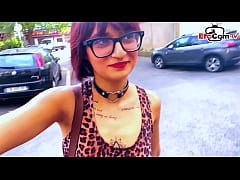 Play MP4 - Real Amateur Sex Casting with student teen with glasses POV first time and she like it