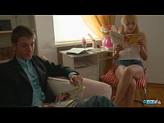 Play MP4 - Her private tutor gets excited by watching her small tits so he eats her pussy