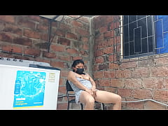 Play MP4 - My slutty neighbor in the yard showing her pussy - under her dress