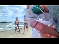 Play MP4 - Crazy milf jerks me off in front of passersby